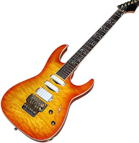 Wholesale Orange Electric Guitar with White Binding,Tremolo,Clouds ...