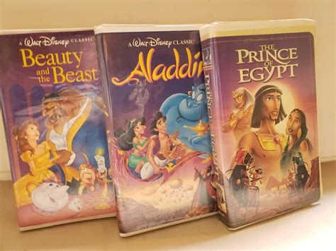 Lot #80 - Disney VHS Tapes Aladdin, Beauty & Beast, Prince of Egypt - Finding Treasures for a Cure