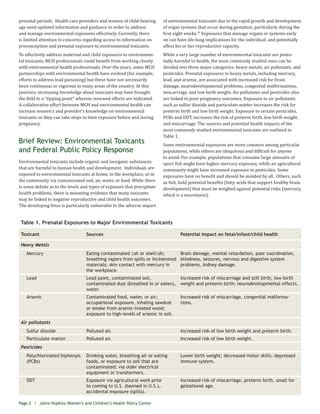 Environmental Toxicants & Maternal & Child Health - An Emerging Public Health Challenge | PDF