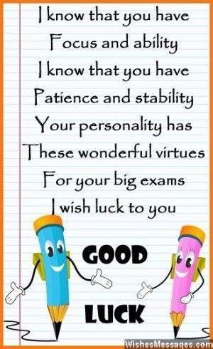 Inspirational Exam Poems: Best Wishes and Good Luck | Exam wishes good luck, Exam good luck ...