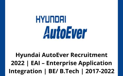 Hyundai AutoEver Recruitment 2022 | EAI – Enterprise Application ...