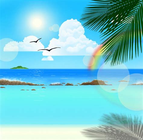 Anime Beach Background Art Perfect screen background display for desktop