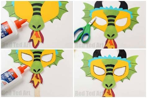 DIY Dragon Mask Printables - Red Ted Art - Kids Crafts