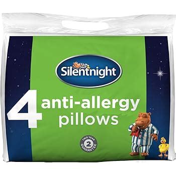 Silentnight Anti-Allergy Pillow - White, Pack of 4, Anti-Bacterial ...