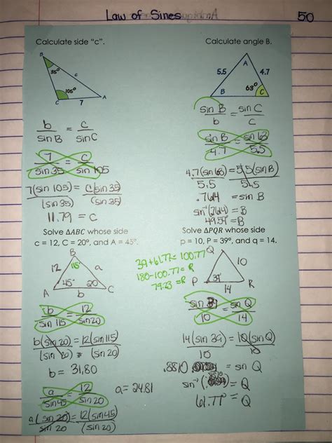 misscalcul8: Trig Unit 5: Law of Sines and Cosines Interactive Notebook