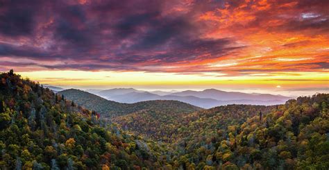 Asheville NC Autumn Sunrise Appalachian Mountains Blue Ridge Parkway ...