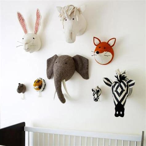 Felt Animal Head Kids Room Wall Decor | Decoración de unas, Cabezas de ...