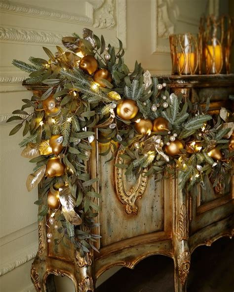 45 Creative Holiday In Gold Decorating Ideas | Christmas garland, Gold christmas decorations ...