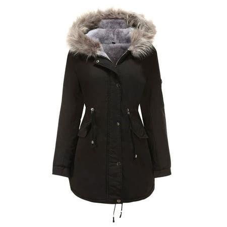 Women's Thicken Winter Coat Classic Quilted parka Jacket With Fur Hood ...