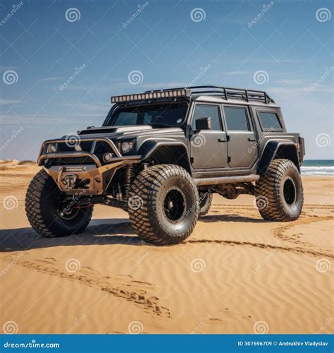 4x4 Off-road Side by Side Vehicle in the Sand Stock Illustration ...