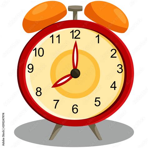 Round Table Alarm Clock - Cartoon Vector Image Stock Vector | Adobe Stock