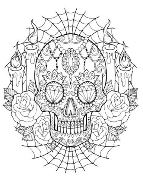 100 Sugar Skull Coloring Pages for Adults - Etsy