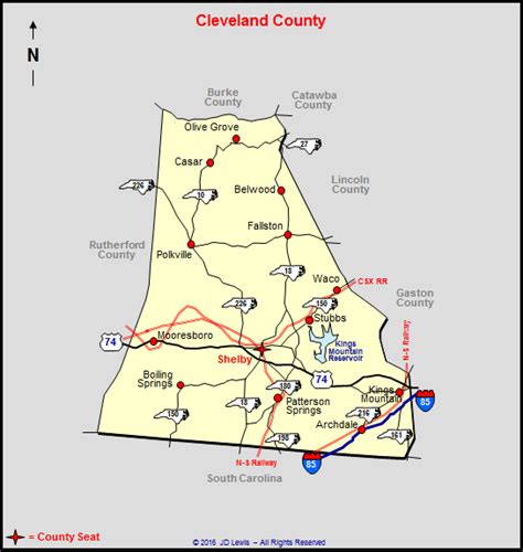 Cleveland County Nc Map - Cities And Towns Map