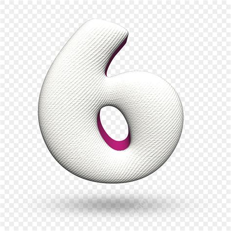 Number 6 3d Images, Realistic 3d White Fabric Texture Number 6, 3d, Symbol, Number PNG Image For ...