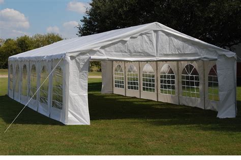 40'x16' Budget PE Party Tent Wedding Canopy Shelter with Waterproof Top - White | eBay