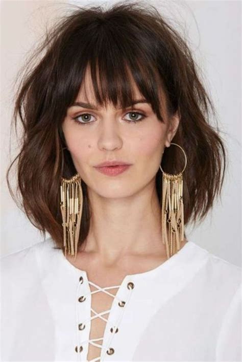 Coiffure frange longue dégradée Oval Face Hairstyles, Hairstyles With ...