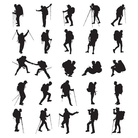 Set climbing silhouette vector illustration. 20411749 Vector Art at Vecteezy