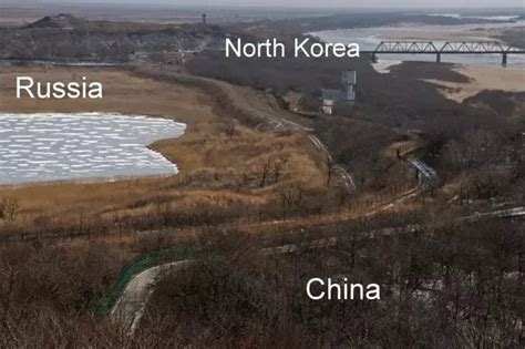 Border between Russia, North Korea and China. : geography