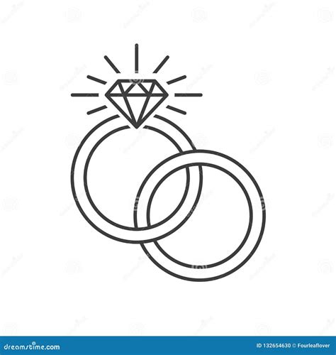 Wedding rings icon stock vector. Illustration of gift - 132654630