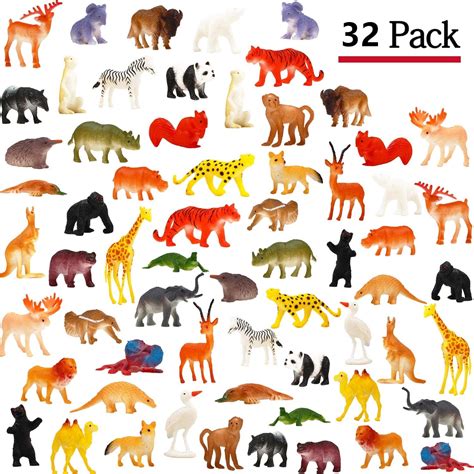 Animal Toy, 32 Pack Mini Wild Plastic Animals Models Toys Kit, Jungle Realistic - Walmart.com