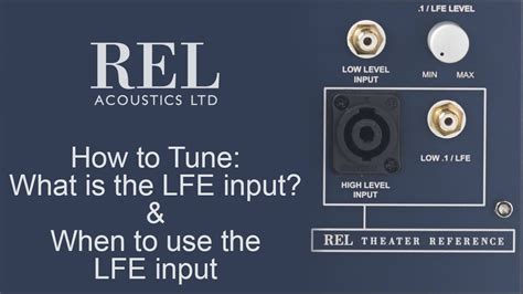 REL Acoustics How To: What is the LFE input and When to Use the LFE Input - YouTube