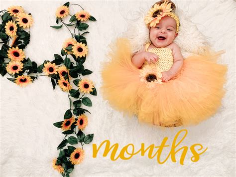 Baby girl 4 month idea Monthly Baby Photos Girl, Baby Pictures, Floral Long Frocks, Newborn Baby ...