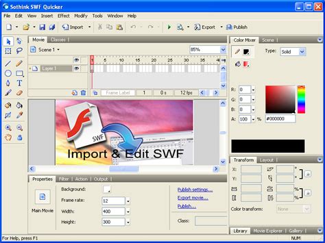 Sreenshot Sothink SWF Quicker 4.5.457 | Flash Editor - SWF Editor ...