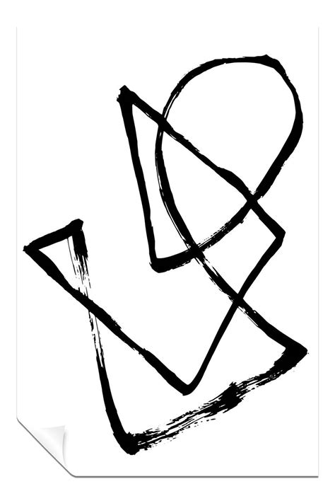 Black & White Abstract Curved Line Art Artistic Poster Wall Art Home ...