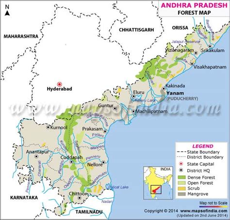 Forest Map of Andhra Pradesh, Andhra Pradesh Forests