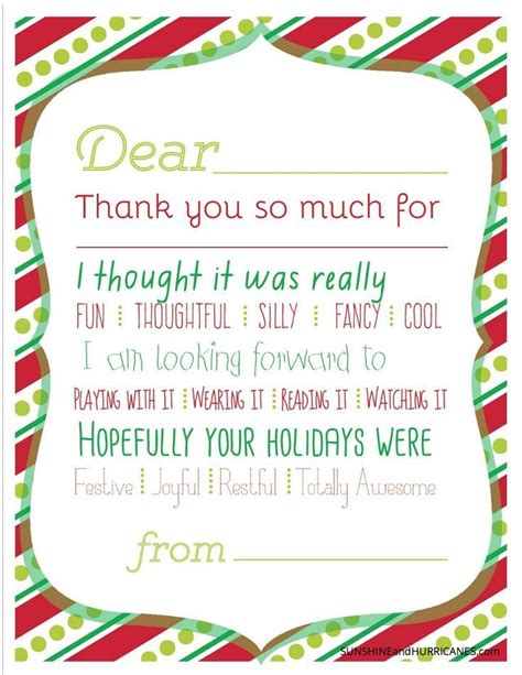 Christmas Thank You Notes