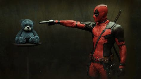 3840x2160px | free download | HD wallpaper: Deadpool and Teddy Bear ...