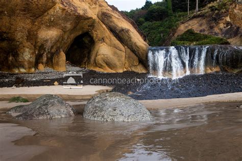 Hug Point Waterfall - Cannon Beach Photo