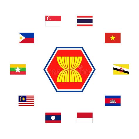 Members Of ASEAN , ASEAN Streaming Flags Stock Illustration ...