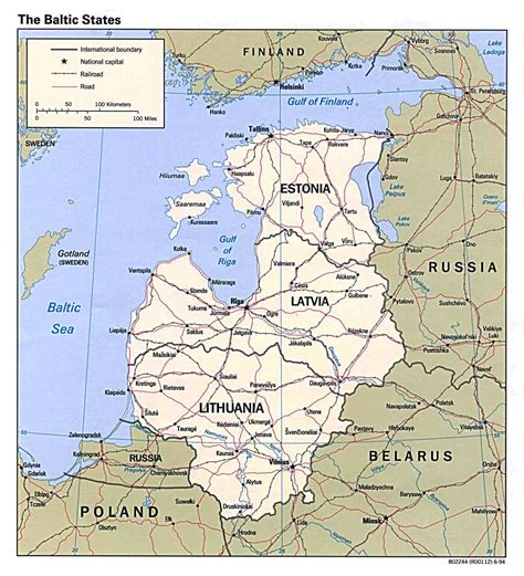 Large political map of the Baltic States with roads and major cities – 1994 | Vidiani.com | Maps ...