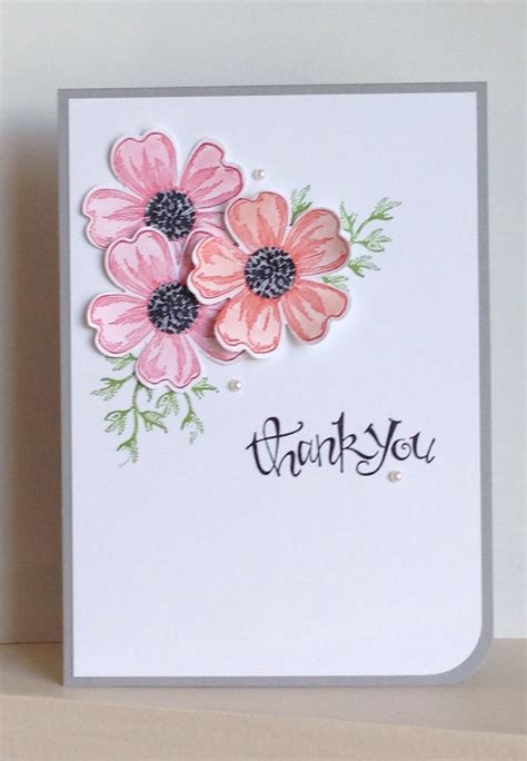 Flower Shop stamps Thank You card - created by Julia Jordan | Flower birthday cards, Simple ...