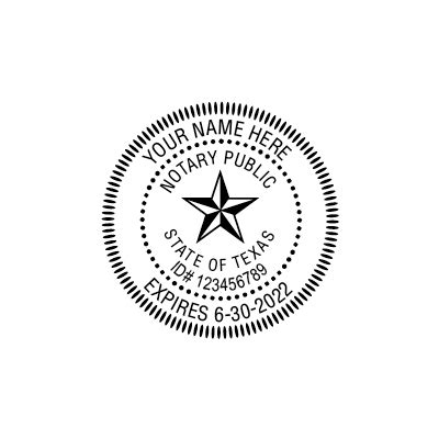 Notary Stamps: Texas Self-Inking Round Notary Stamp