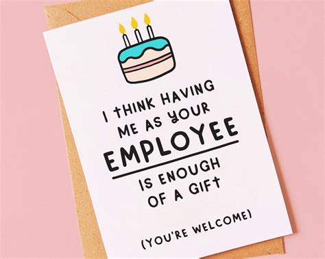 Funny birthday card for a boss manager or employer from an | Etsy