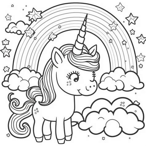 Jual GAMBAR SKETSA MEWARNAI UNICORN/KERTAS MENGGAMBAR A4 ANAK PAUD-SD ...