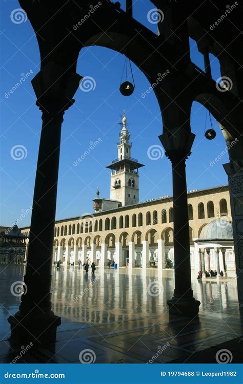 Minaret in the Umayyad Mosque Stock Photo - Image of arches, columns ...