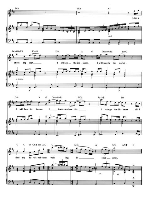 I CAN GO THE DISTANCE Piano Sheet music | Easy Sheet Music