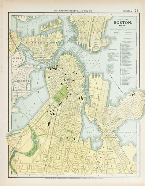 1891 Map of Boston Massachusetts | Antique map, Map, Boston massachusetts