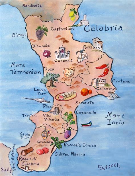 Calabria Italy Map Matted FREE Family history chart | Calabria italy ...