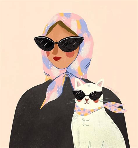 Cat Illustration | Cat Lady Art Prints | wallflower | Art drawings, Art prints, Illustration art