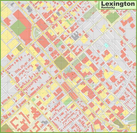 Lexington downtown map - Ontheworldmap.com