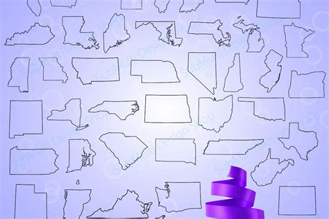 50 united states map vector / states outline map /United states map ...