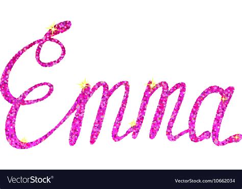 Emma name lettering tinsels Royalty Free Vector Image