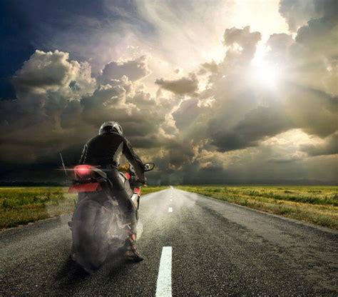 landscape, Motorcycle, Road, Pilot, Asphalt, Field, Clouds, Sky, Sunset Wallpapers HD / Desktop ...