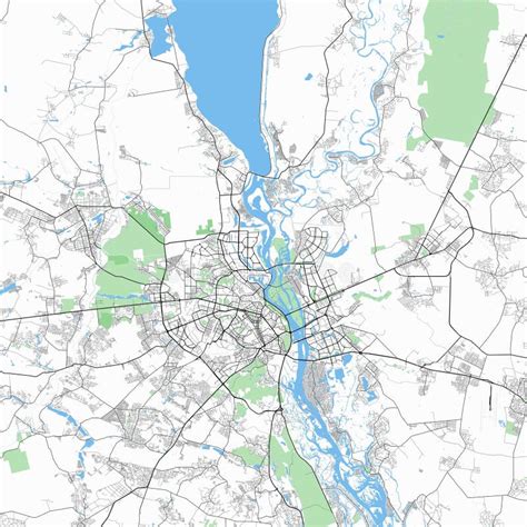 Map of the city of Kiev. stock illustration. Illustration of ...