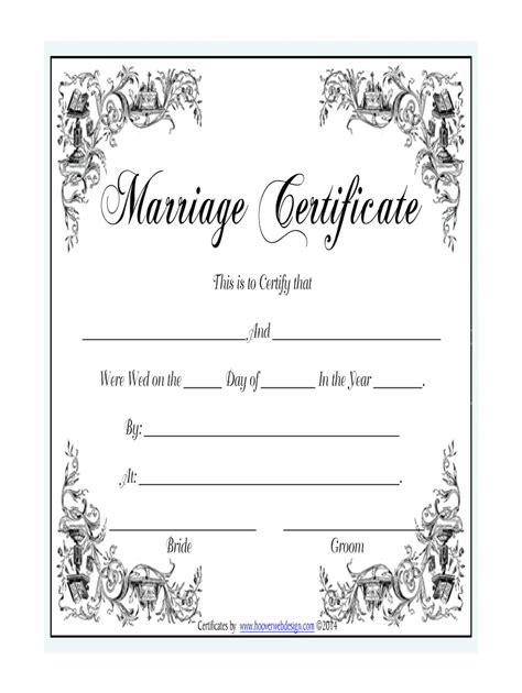 Blank Marriage Certificate Template – Best Business Templates