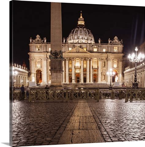 St. Peter's Basilica at Night, Vatican City, Italy, Europe Wall Art, Canvas Prints, Framed ...